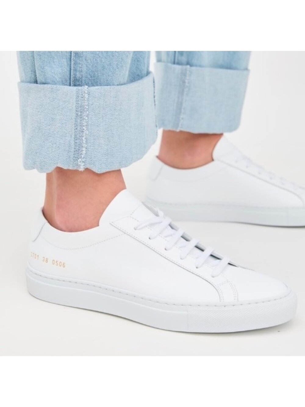Common Projects Women Achilles Low White Leather Sneakers EU 36 Made in Italy